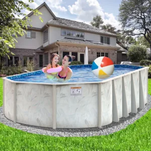 Coastal 5″ Steel Frame Oval Swimming Pool & Bundle